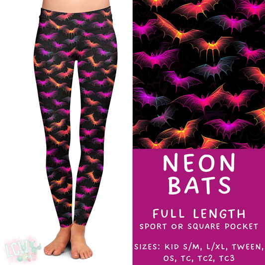 Neon Bats Full Length Leggings - 384