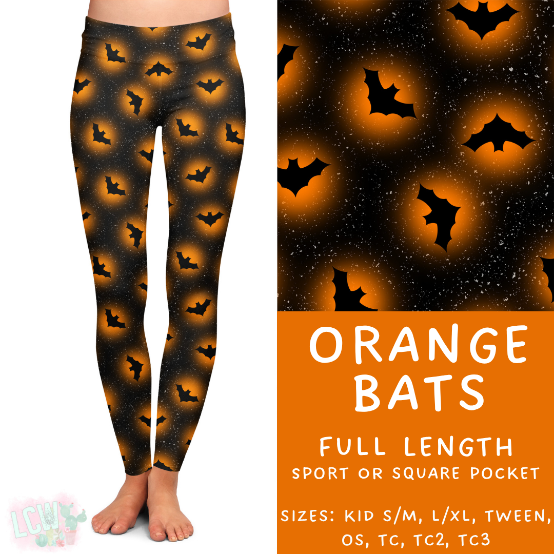 Orange Bats Full Length Leggings - 384