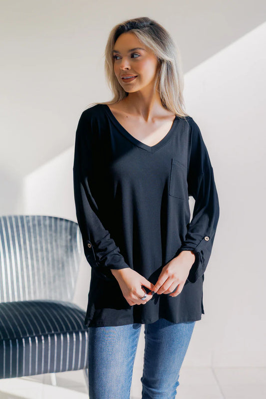 Obsidian Pocket Long Sleeve Top