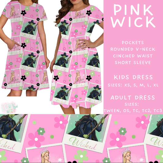 Pink Wick -  Adult & Kids Dress - PREORDER Batch #485 - ETA Early April