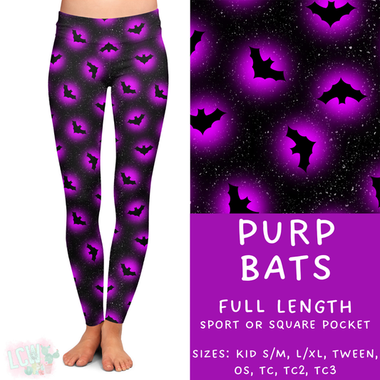 Purp Bats Full Length Leggings - 384