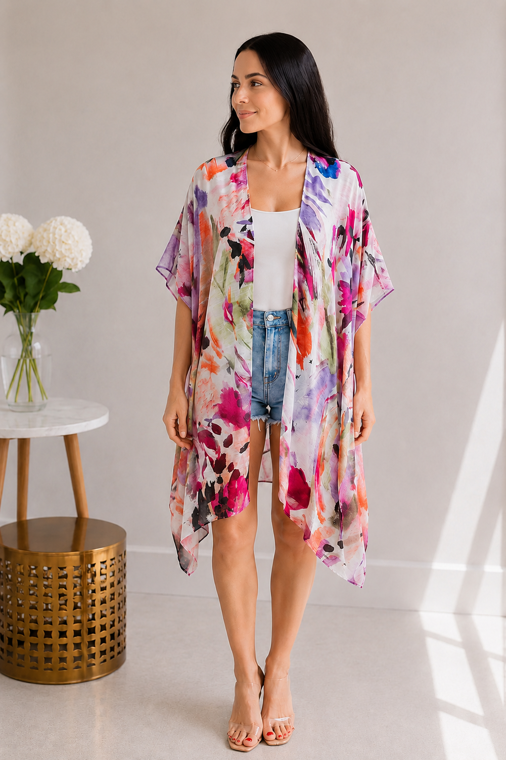 Painted Petals Kimono