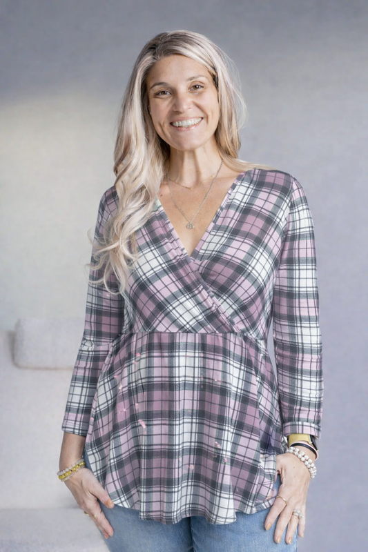 Pinky Plaid - Peplum