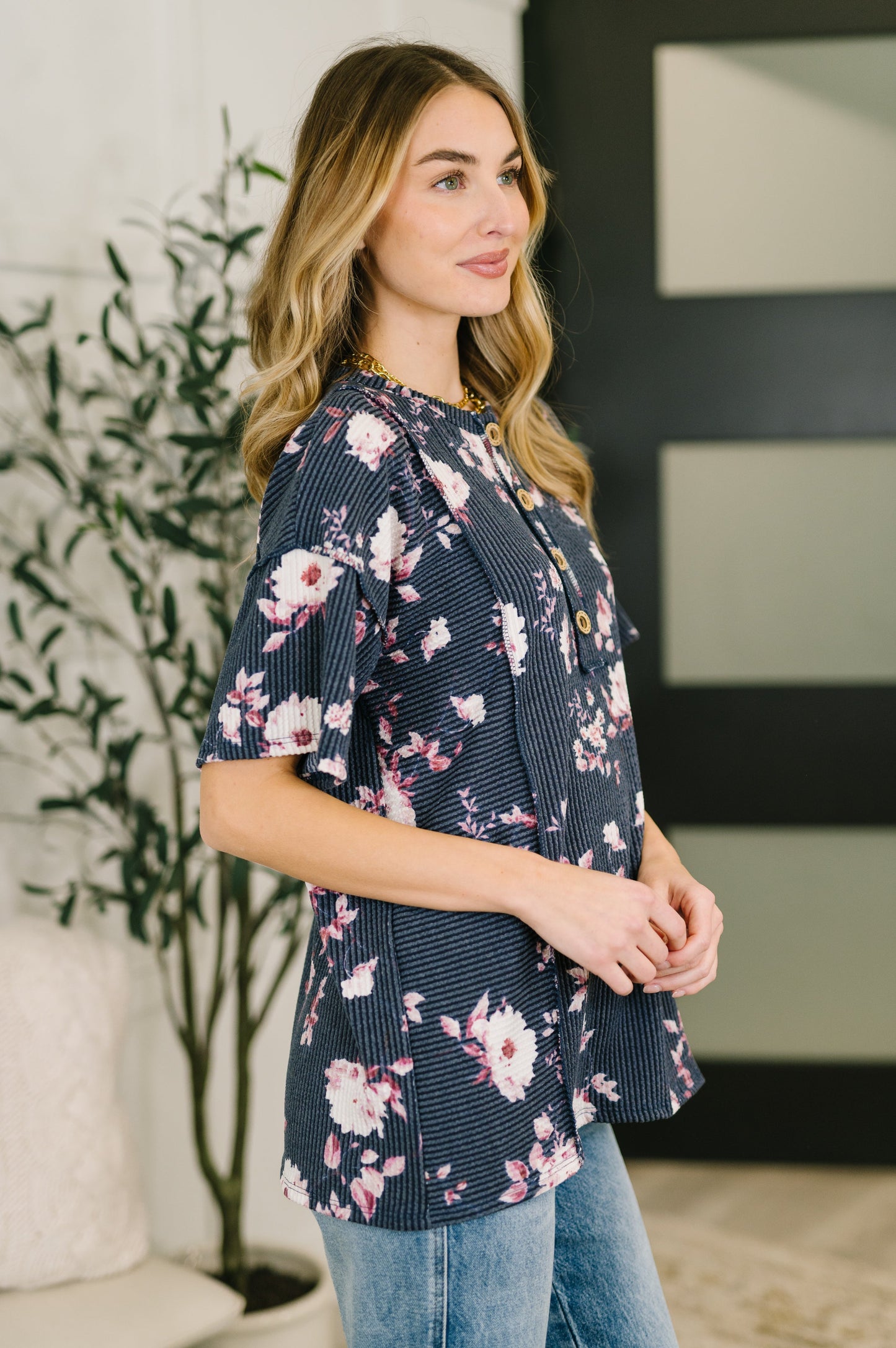 Really Simple Floral Henley Top- 3/3/2026