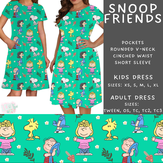 Snoop Friends  Adult & Kids Dress - PREORDER Batch #482 - ETA Early April