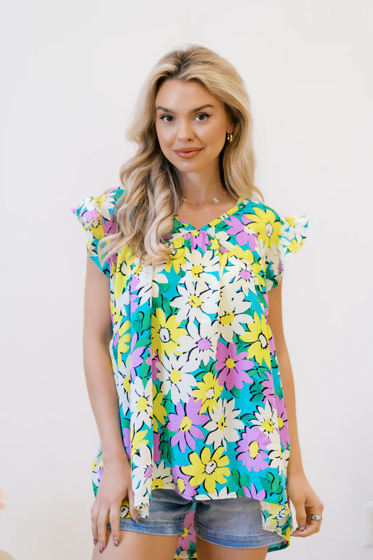 Petal Party Flutter Sleeve Top