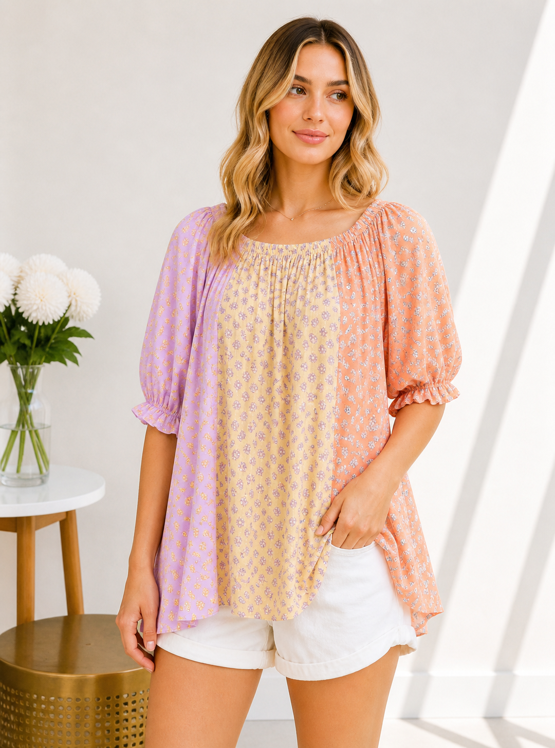 Sunset Patchwork Top