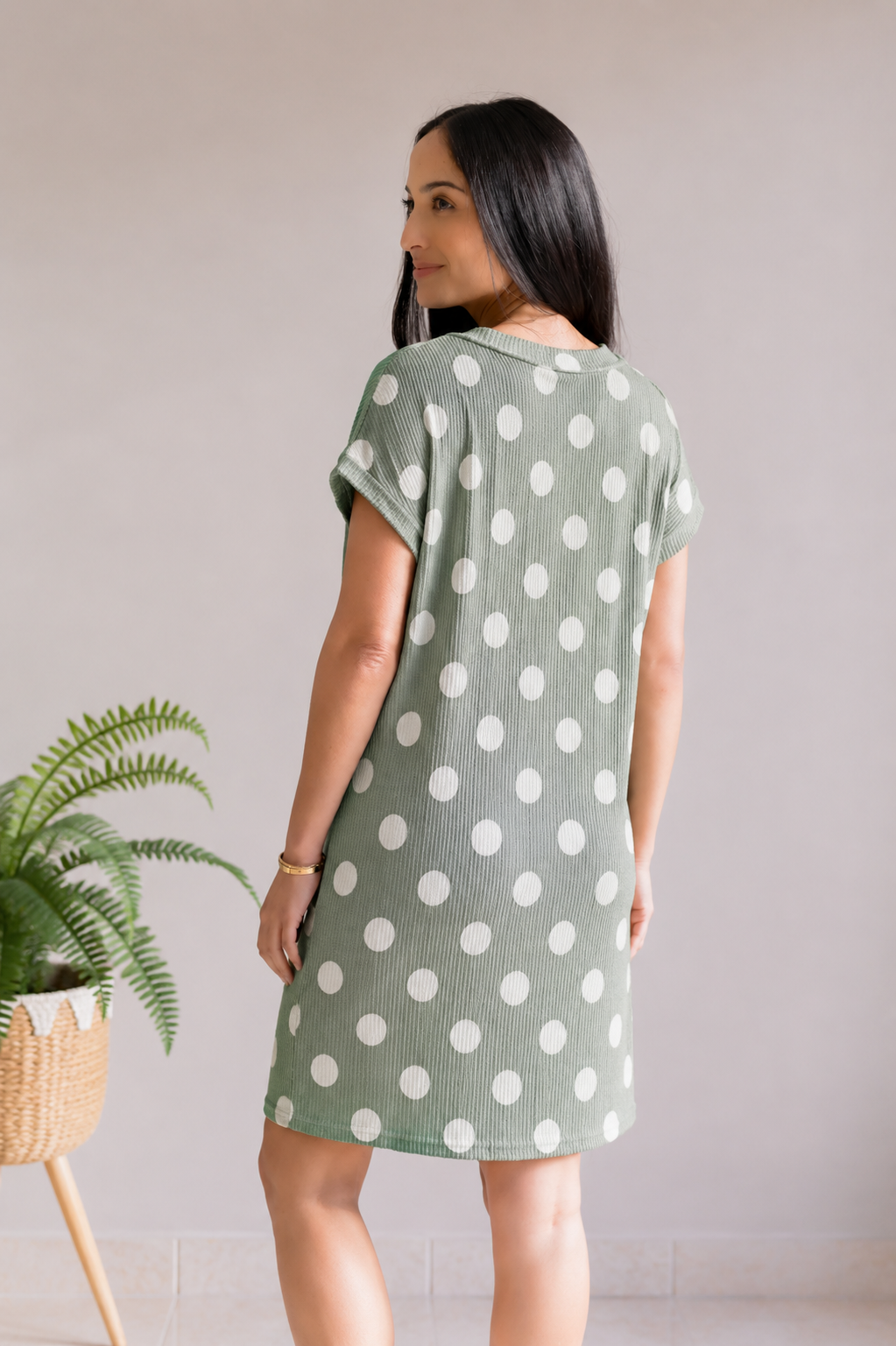 Sweet Sage Polka Dot Dress