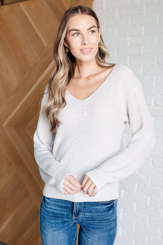 DOORBUSTER Told You So Ribbed Knit V Neck Sweater