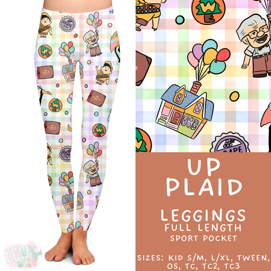 Up Plaid -  Leggings Adults & Kids - PREORDER Batch #485 - ETA Early April