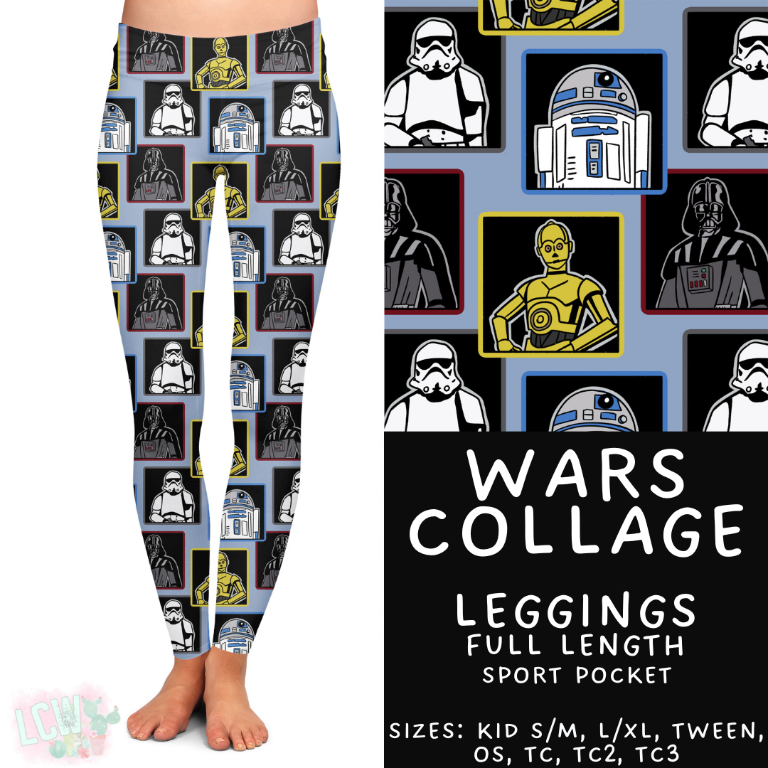 Wars Collage -  Leggings Adults & Kids - PREORDER Batch #485 - ETA Early April
