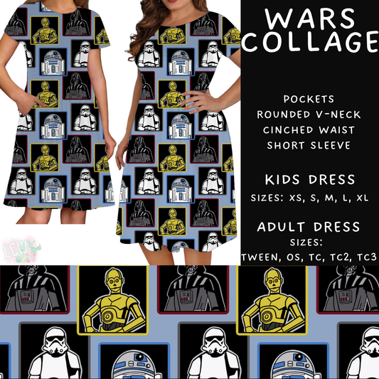 Wars Collage -  Adult & Kids Dress - PREORDER Batch #485 - ETA Early April