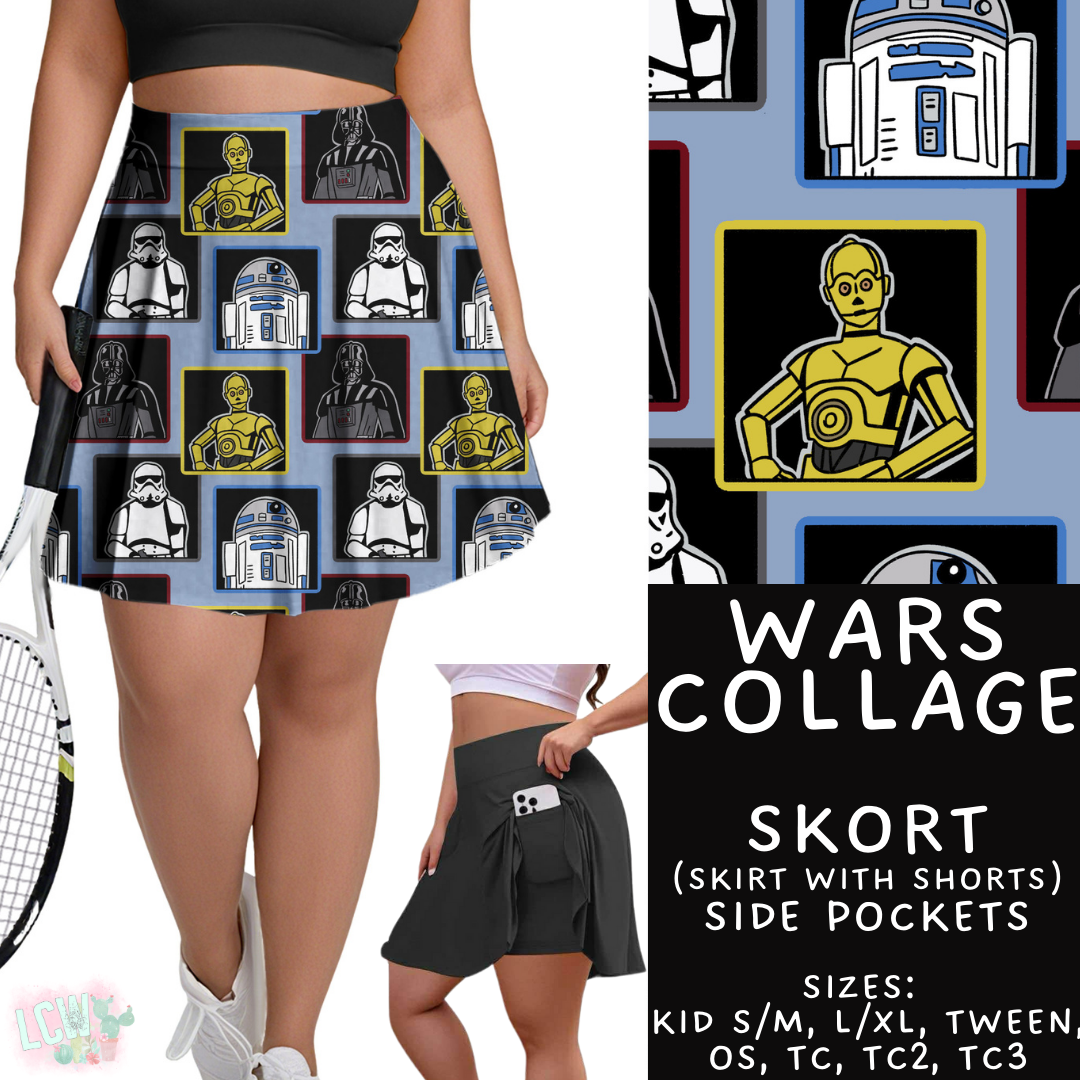 Wars Collage - Skort Adult & Kids - PREORDER Batch #485 - ETA Early April