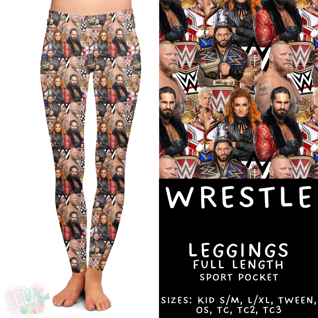 Wrestle  -  Leggings Adults & Kids - PREORDER Batch #485 - ETA Early April