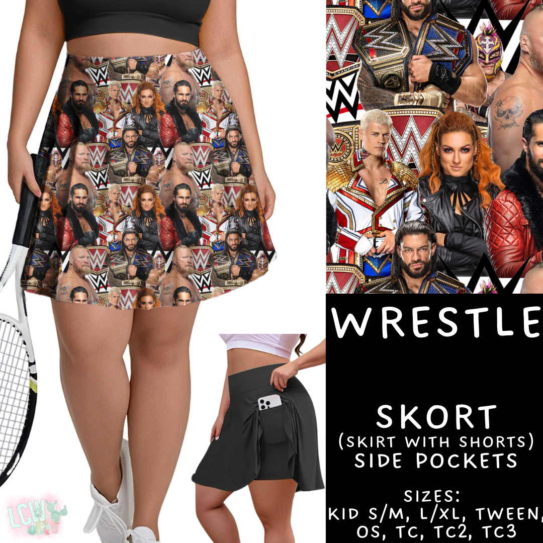 Wrestle  - Skort Adult & Kids - PREORDER Batch #485 - ETA Early April