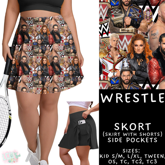 Wrestle  - Skort Adult & Kids - PREORDER Batch #485 - ETA Early April