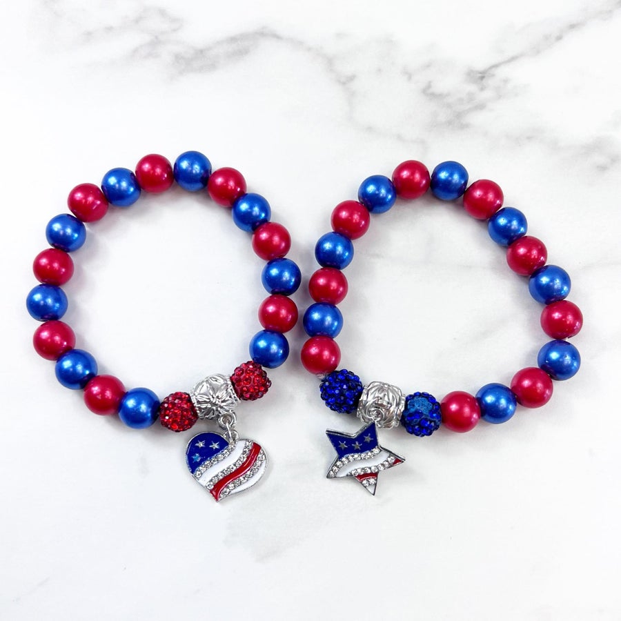 Red & Blue Beaded Bracelets