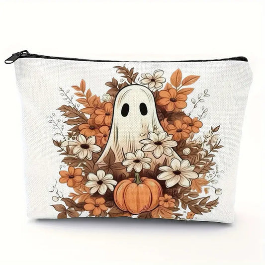 Orange Floral Ghost Pouch