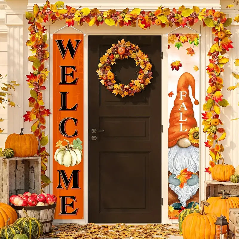 Welcome Fall Gnome Door Banners