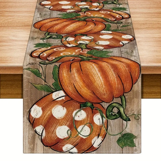 Polka Dot Pumpkin Table Runner