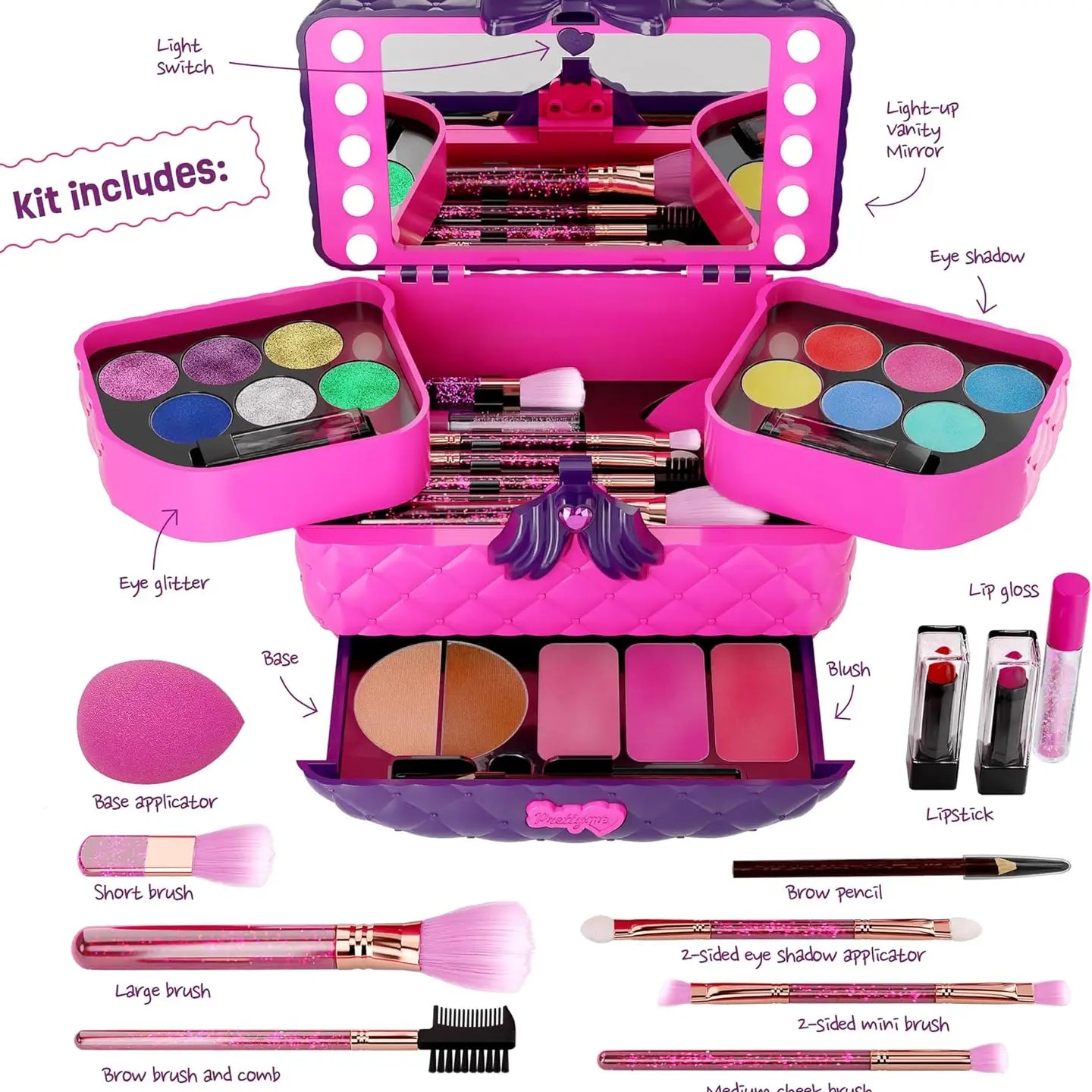 Light Up Makeup Kit For Kids - Real Girls Make Up Set
