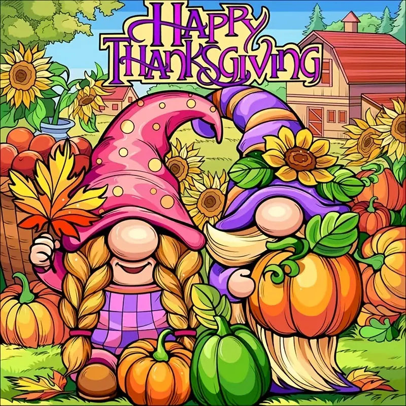 Gnome Happy Thanksgiving Diamond Art