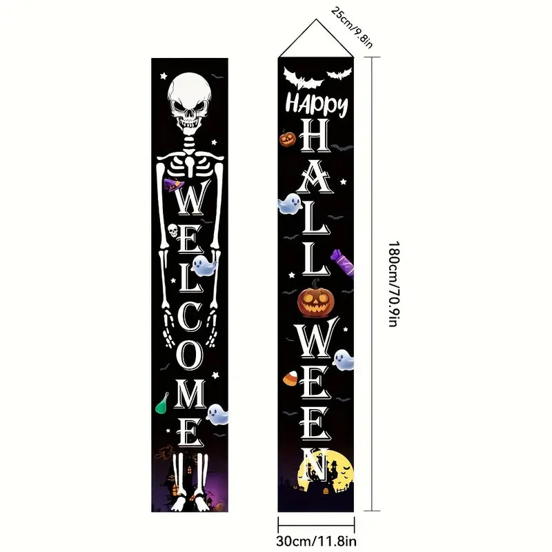 Welcome Skeleton Door Banners