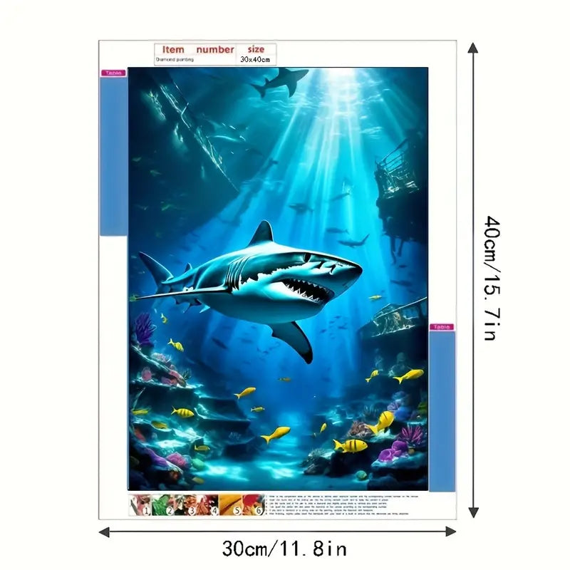 Ship Wreck Shark Diamond Art