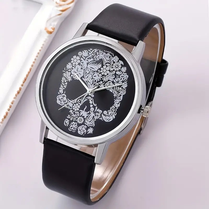 Floral Skull Watch - 2 Color Options!