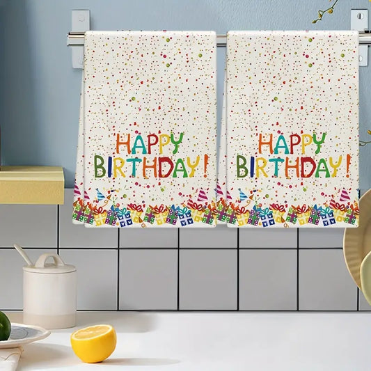 Happy Birthday Confetti Dish Towel Set