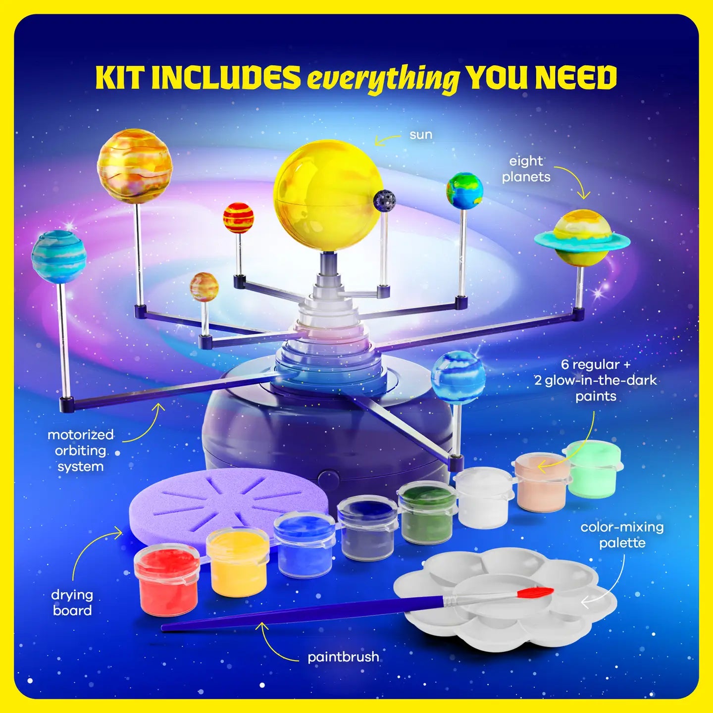360° Orbiting Solar System For Kids, Paint & Build