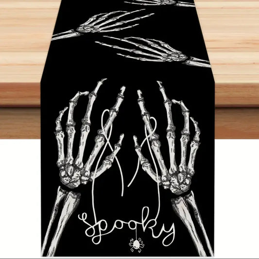 Spooky Skeleton Hands Table Runner