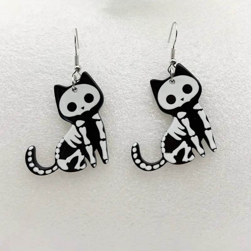 Skeleton Kittens Earrings