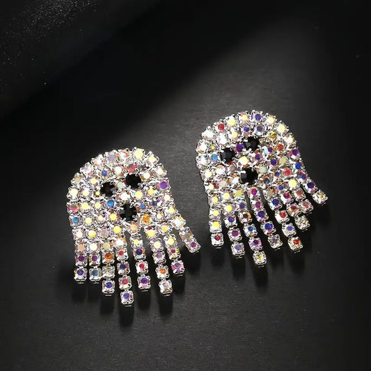 Rhinestone Ghost Earrings