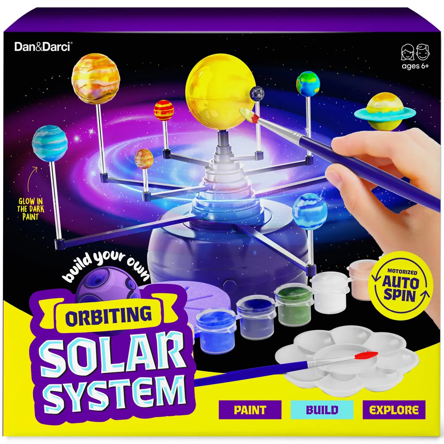 360° Orbiting Solar System For Kids, Paint & Build