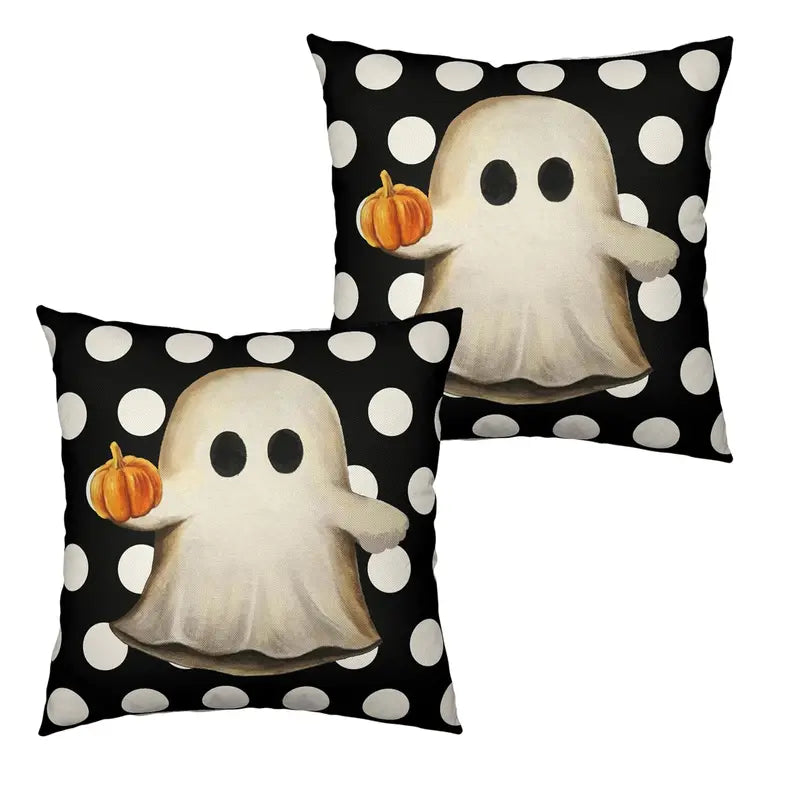 Polka Dot Ghost Pillow Cover Set