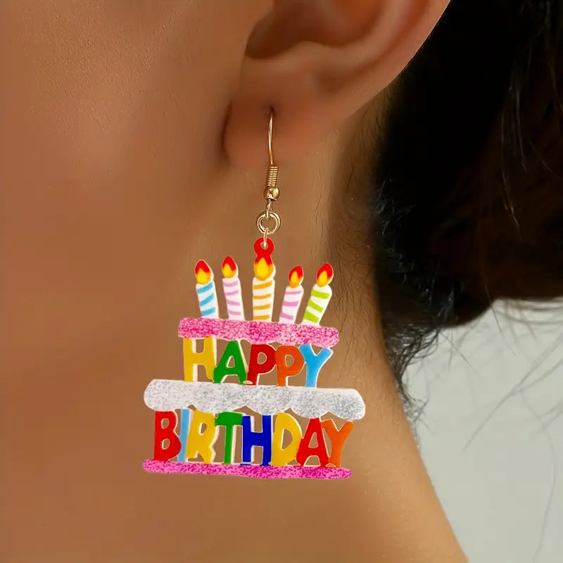 Happy Birthday Cake Earrings