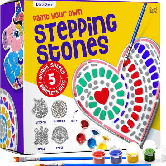 Stepping Stone Painting Kit For Kids - Paint 5 Garden Stones