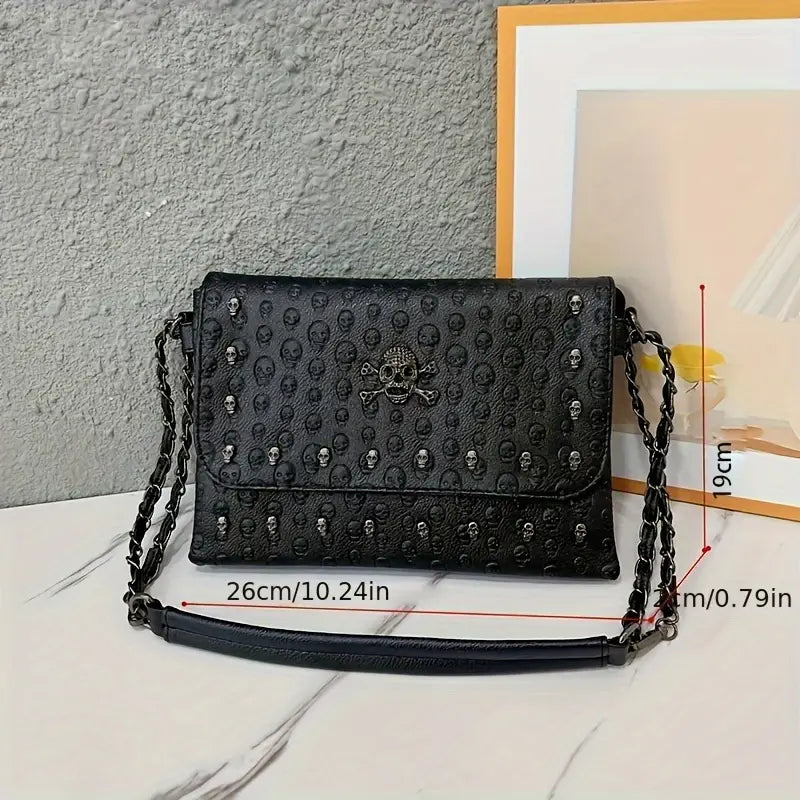 Skull PU Leather Crossbody Purse