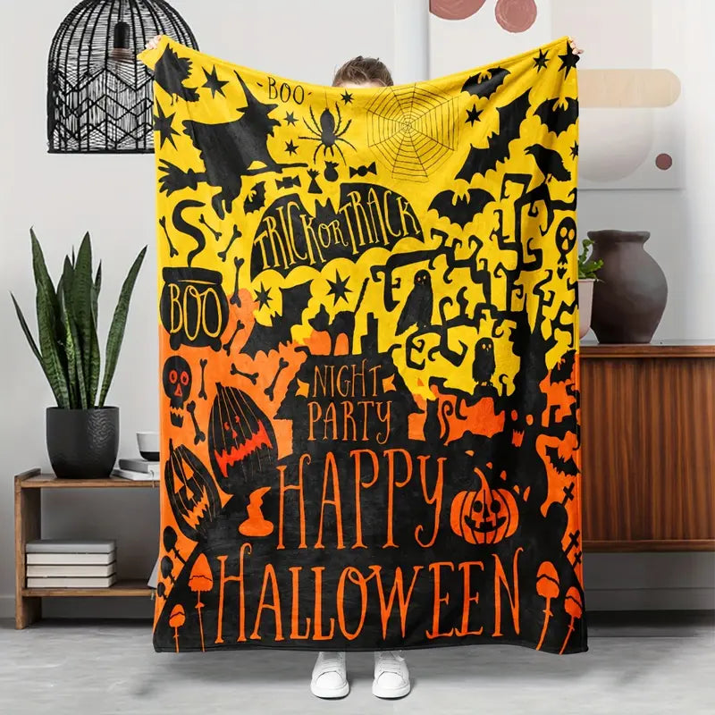 Trick or Treat Bats Fleece Blanket