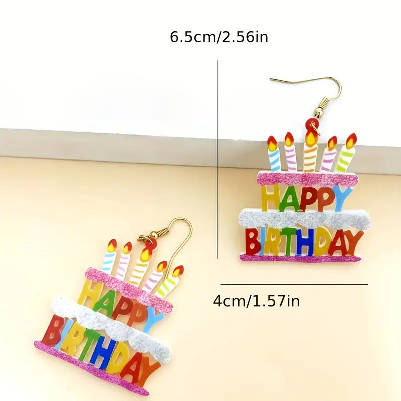 Happy Birthday Cake Earrings