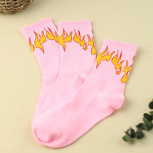 Pink Flame Socks 3 Pack