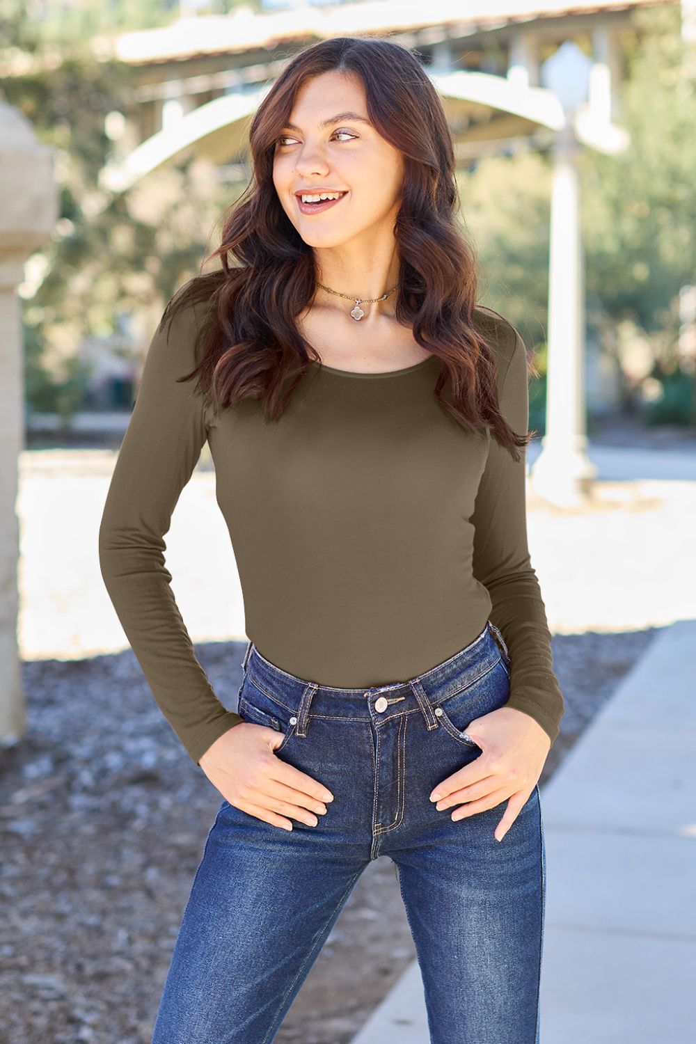 BF Doorbsuter! 6 Colors! Basic Bae Full Size Round Neck Long Sleeve Bodysuit