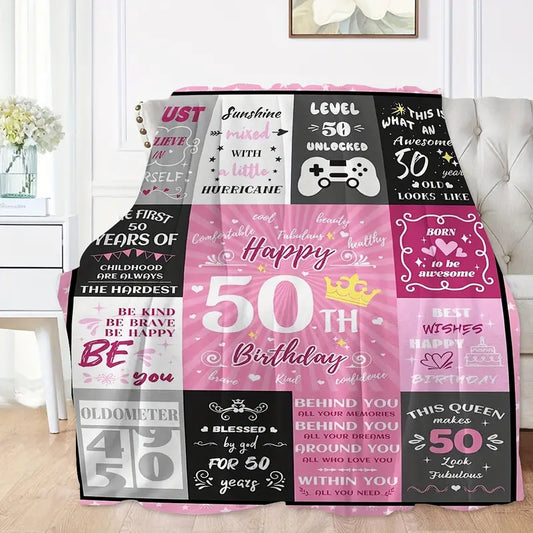 Happy 50th Birthday Fleece Blanket