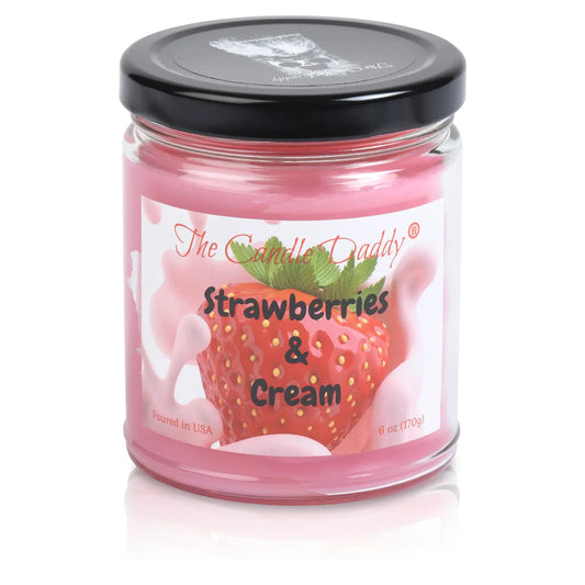 Strawberries and Cream - 6oz Jar Candle - 40 Hour Burn Time