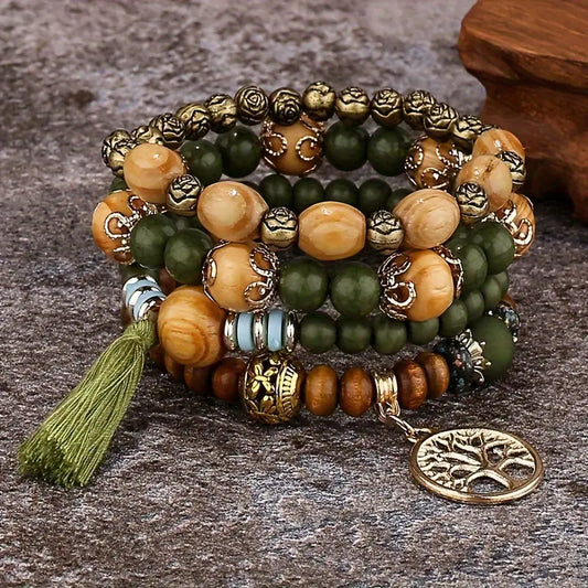 Tree Charm Stack Bracelet