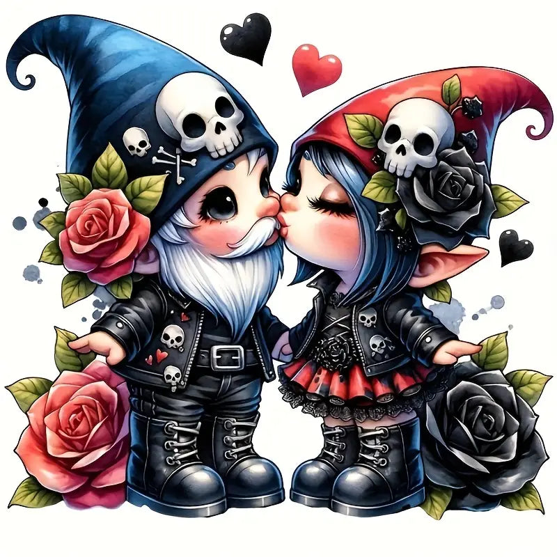 Skull Gnome Couple Diamond Art