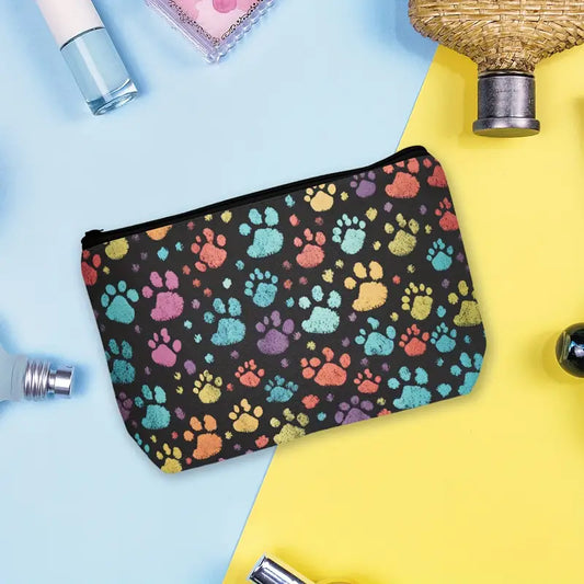 Colorful Paw Print Pouch