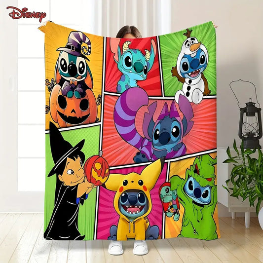 Halloween Blue Alien Fleece Blanket