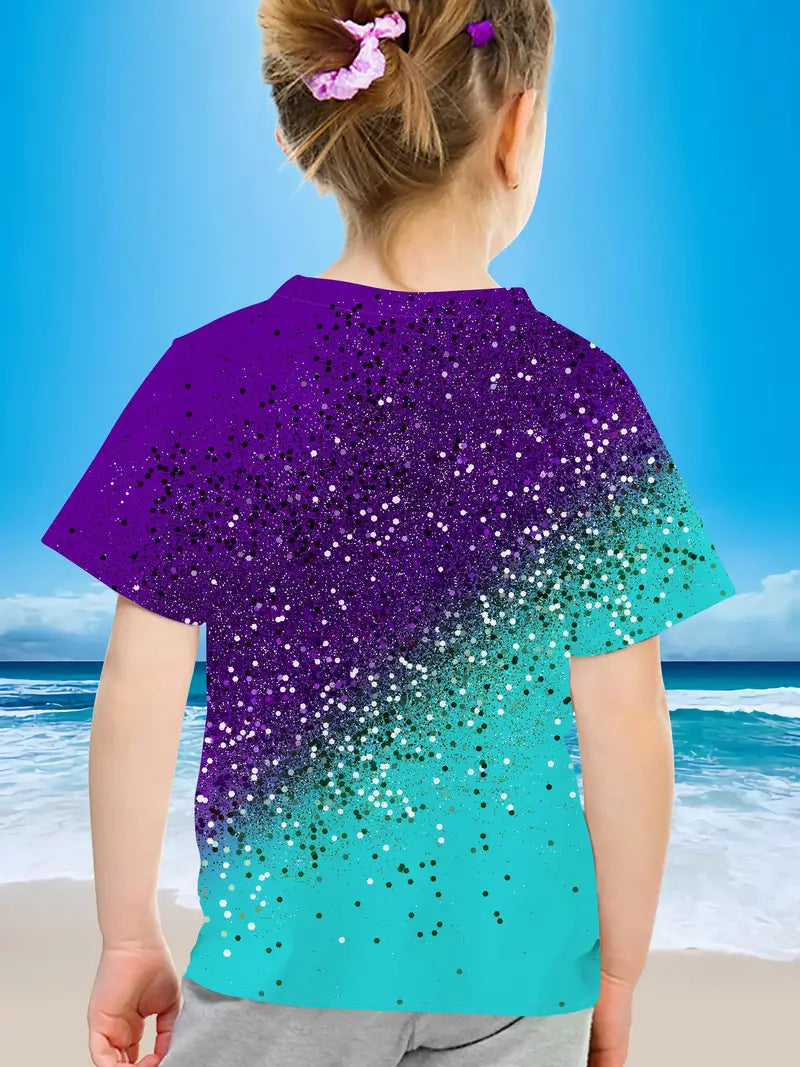 Faux Glitter Girls Top